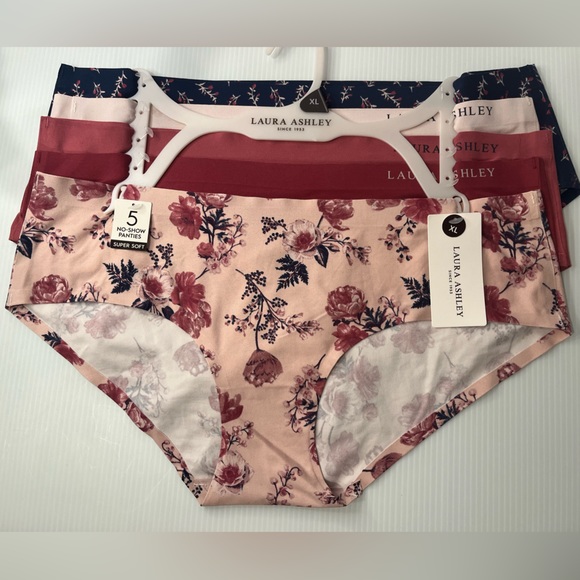 Laura Ashley Super Soft Laser Cut Tech Sealed No-Show 5 pc Panties Set - Picture 1 of 9